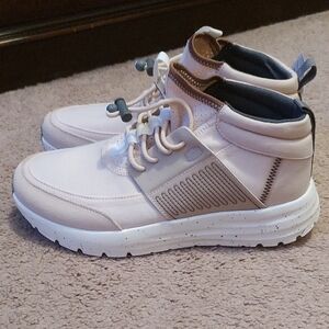 Hey Dude Light Pink and Brown High-Top Sneakers